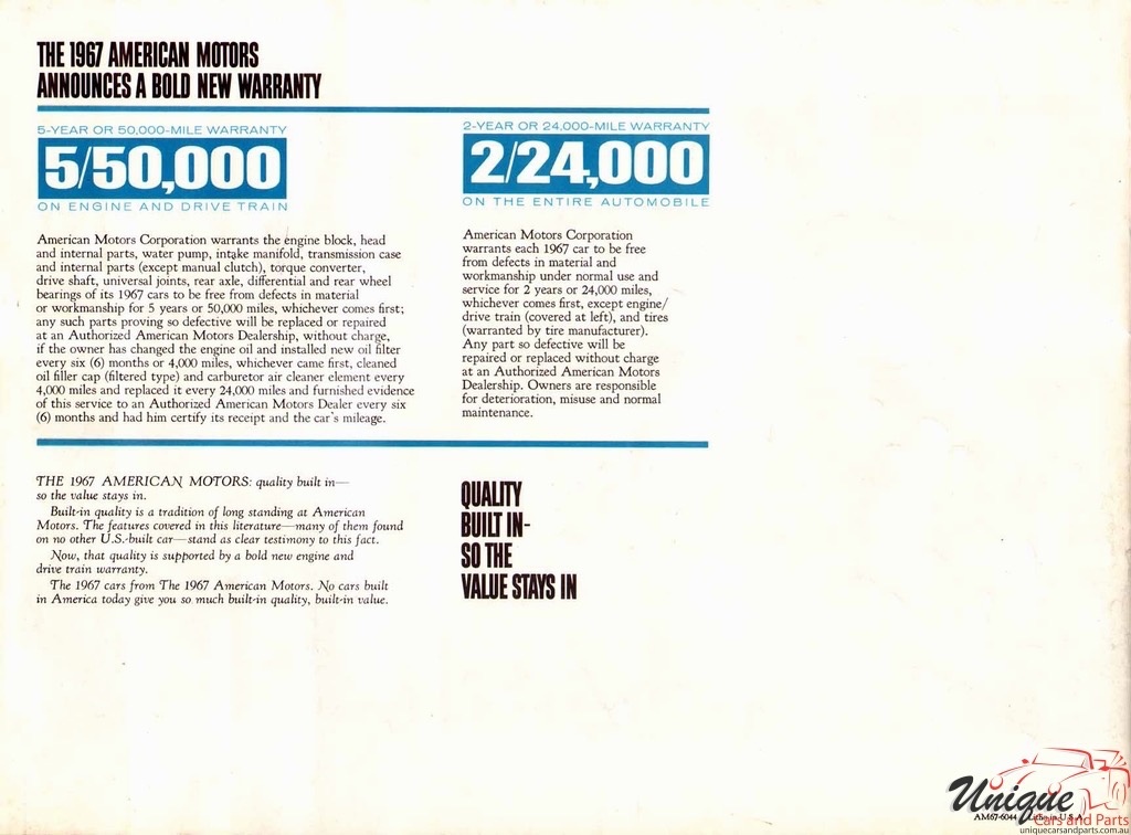 1967 AMC Ambassador Brochure Page 1